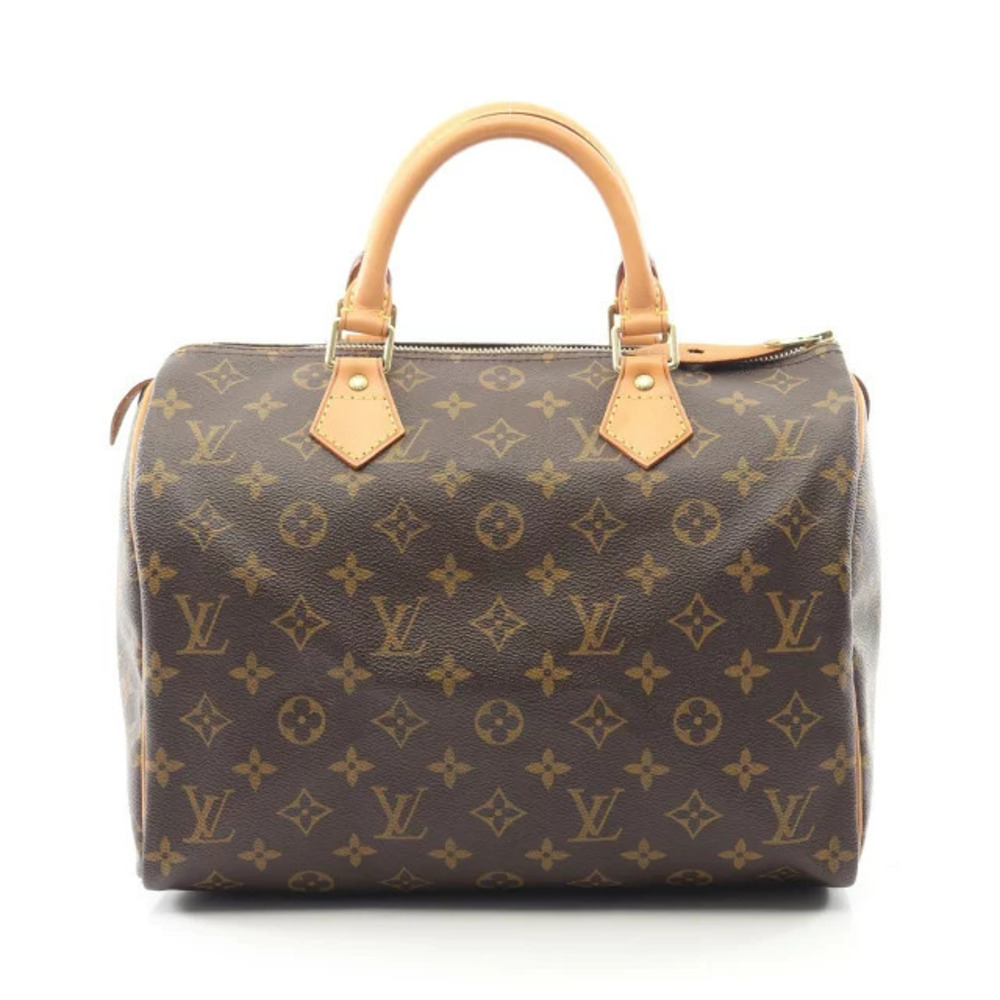Louis Vuitton Speedy Handbag Canvas Leather Monogram Brown